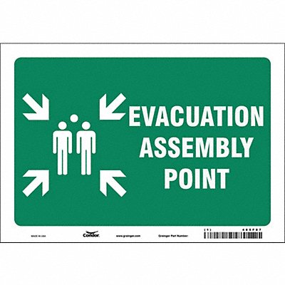 CONDOR 485F87 Safety Sign 7 in x 10 in Vinyl