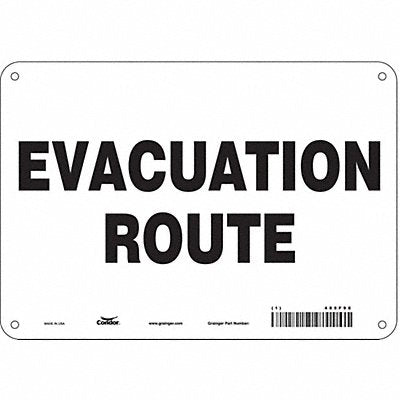 CONDOR 485F98 Safety Sign 7 in x 10 in Aluminum