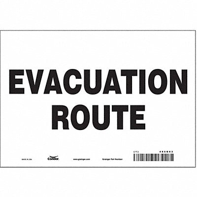 CONDOR 485G03 Safety Sign 7 in x 10 in Vinyl