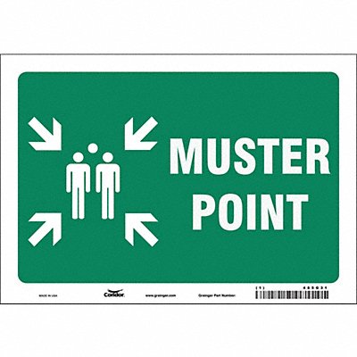 CONDOR 485G31 Safety Sign 7 in x 10 in Vinyl