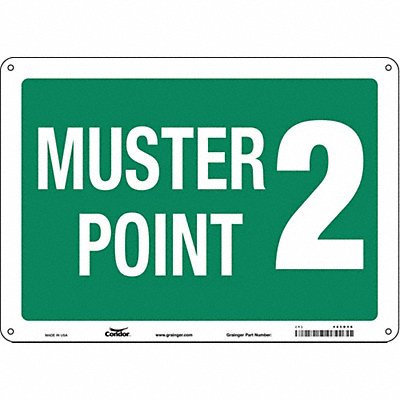 CONDOR 485G58 Safety Sign 10 in x 14 in Polyethylene