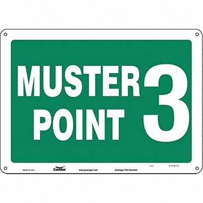 CONDOR 485G73 Safety Sign 10 in x 14 in Polyethylene