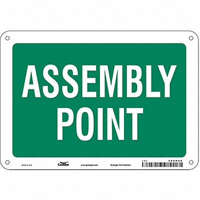 CONDOR 485H58 Safety Sign 7 in x 10 in Aluminum