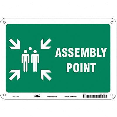 CONDOR 485H73 Safety Sign 7 in x 10 in Aluminum