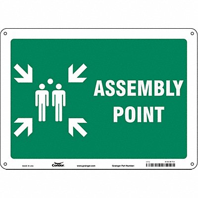 CONDOR 485H74 Safety Sign 10 in x 14 in Aluminum
