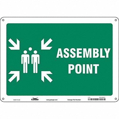 CONDOR 485H81 Safety Sign 10 in x 14 in Polyethylene