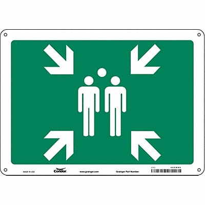 CONDOR 485H89 Safety Sign 10 in x 14 in Aluminum