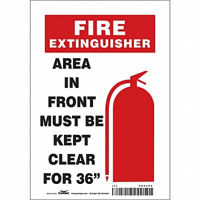 CONDOR 485J54 Safety Sign 10 in x 7 in Vinyl