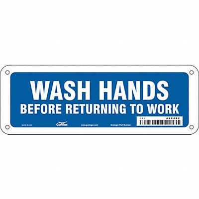CONDOR 485J62 Safety Sign 3 1/2 in x 10 in Aluminum