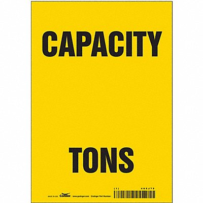 CONDOR 485J75 Safety Sign 10 inx7 in Vinyl