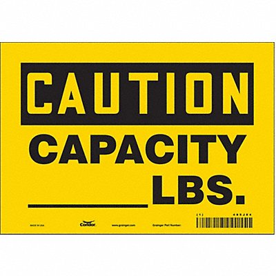 CONDOR 485J84 Safety Sign 7 inx10 in Vinyl