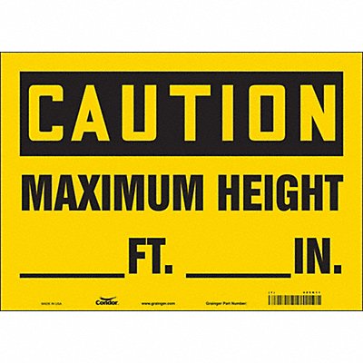 CONDOR 485K11 Safety Sign 10 in x 14 in Vinyl