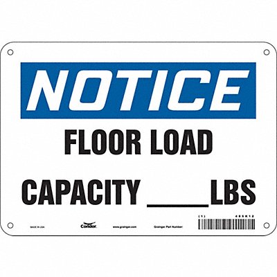 CONDOR 485K12 Safety Sign 7 in x 10 in Aluminum