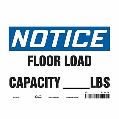 CONDOR 485K16 Safety Sign 7 in x 10 in Vinyl