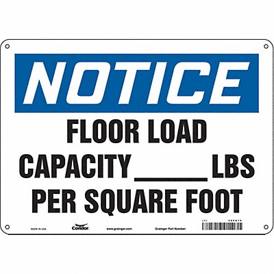 CONDOR 485K19 Safety Sign 10 inx14 in Aluminum