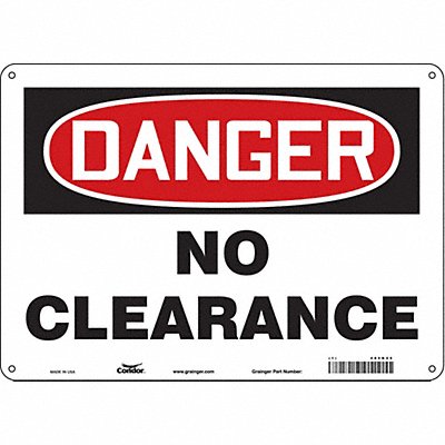 CONDOR 485K25 Safety Sign 10 inx14 in Aluminum