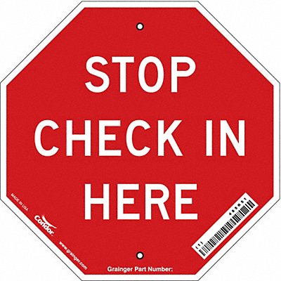 CONDOR 485K51 Safety Sign 11 inx11 in Polyethylene