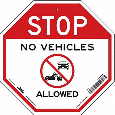 CONDOR 485K59 Safety Sign 18 inx18 in Aluminum