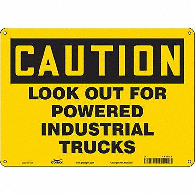 CONDOR 485K72 Safety Sign 10 in x 14 in Polyethylene