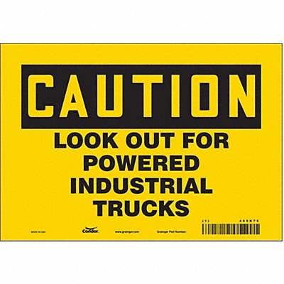 CONDOR 485K75 Safety Sign 7 in x 10 in Vinyl
