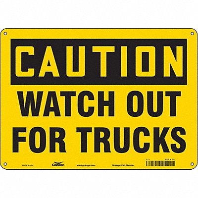 CONDOR 485K78 Safety Sign 10 inx14 in Aluminum