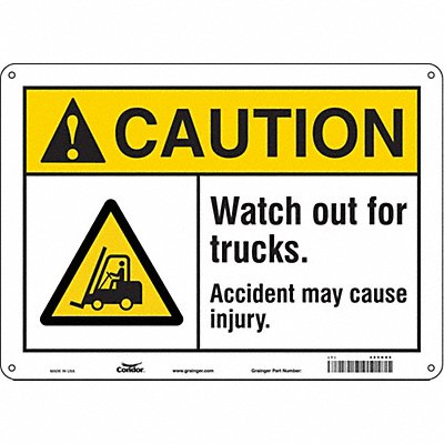 CONDOR 485K86 Safety Sign 10 in x 14 in Aluminum