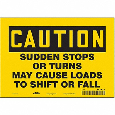 CONDOR 485K95 Safety Sign 7 inx10 in Vinyl