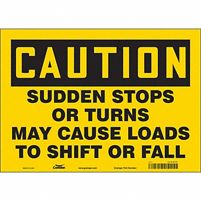 CONDOR 485K96 Safety Sign 10 inx14 in Vinyl