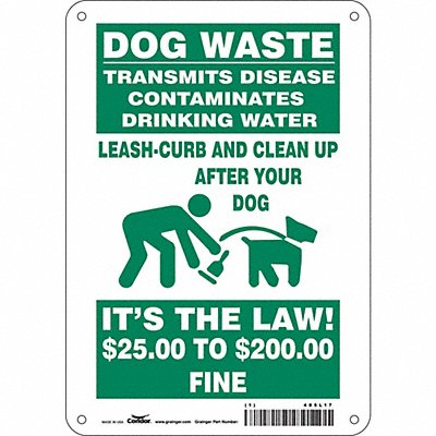 CONDOR 485L17 Safety Sign 10 in x 7 in Polyethylene