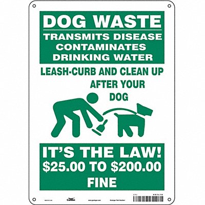 CONDOR 485L18 Safety Sign 14 in x 10 in Polyethylene