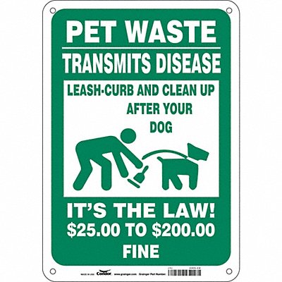 CONDOR 485L26 Safety Sign 10 in x 7 in Polyethylene