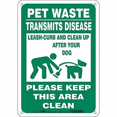 CONDOR 485L35 Safety Sign 10 in x 7 in Polyethylene