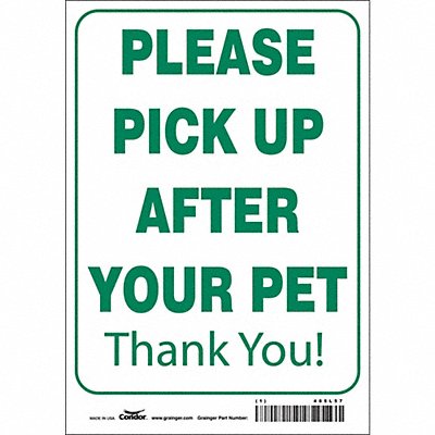 CONDOR 485L57 Safety Sign 10 in x 7 in Vinyl