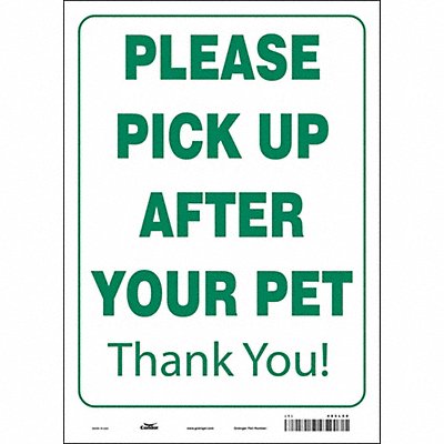 CONDOR 485L58 Safety Sign 14 in x 10 in Vinyl