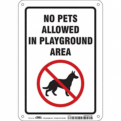 CONDOR 485L60 Safety Sign 10 in x 7 in Aluminum