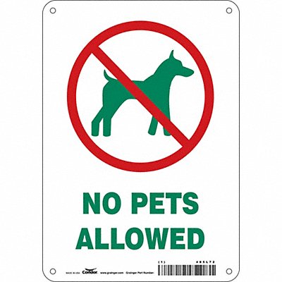 CONDOR 485L72 Safety Sign 10 in x 7 in Polyethylene