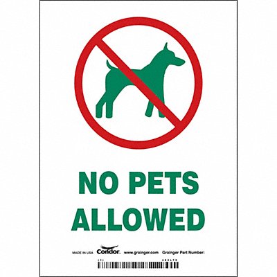 CONDOR 485L75 Safety Sign 7 in x 5 in Vinyl