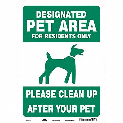 CONDOR 485M08 Safety Sign 14 in x 10 in Vinyl