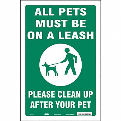 CONDOR 485M38 Safety Sign 18 in x 12 in Vinyl