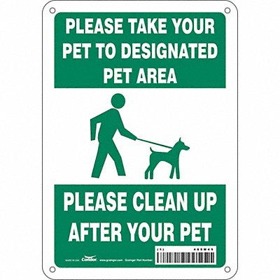 CONDOR 485M45 Safety Sign 10 in x 7 in Aluminum