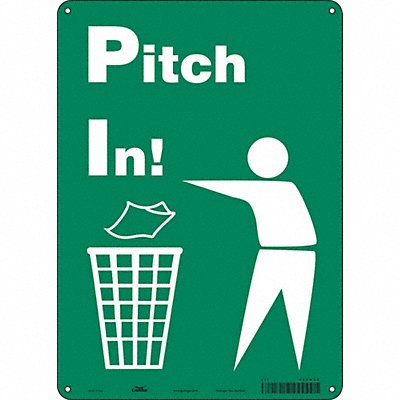 CONDOR 485M55 Safety Sign 14 in x 10 in Aluminum