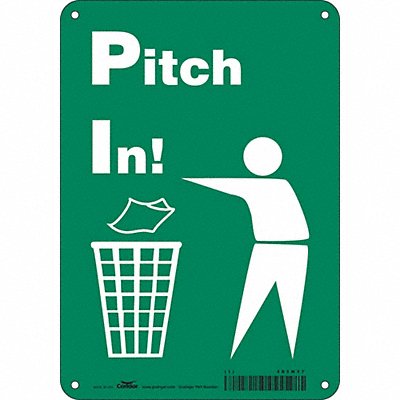 CONDOR 485M57 Safety Sign 10 in x 7 in Polyethylene
