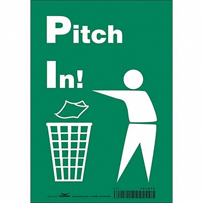 CONDOR 485M60 Safety Sign 10 in x 7 in Vinyl