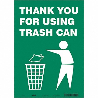 CONDOR 485M70 Safety Sign 14 in x 10 in Vinyl