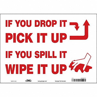 CONDOR 485M77 Safety Sign 10 in x 14 in Vinyl