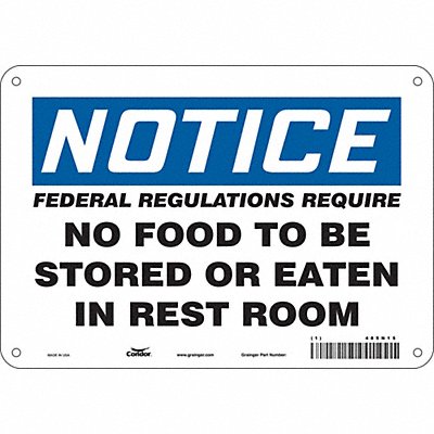 CONDOR 485N15 Safety Sign 7 in x 10 in Aluminum