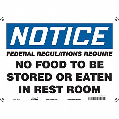 CONDOR 485N16 Safety Sign 10 in x 14 in Aluminum