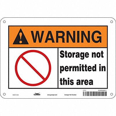 CONDOR 485N21 Safety Sign 7 in x 10 in Aluminum
