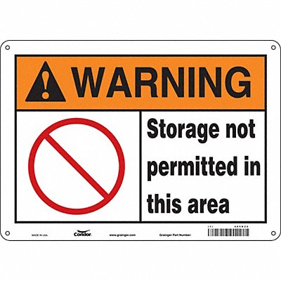 CONDOR 485N22 Safety Sign 10 in x 14 in Aluminum