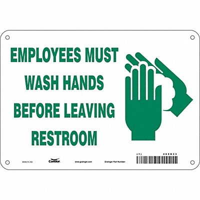 CONDOR 485N33 Safety Sign 7 in x 10 in Aluminum